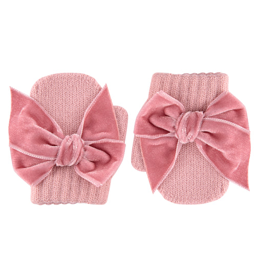 526 Pale Pink  - Mitten with Velvet Bow - Condor