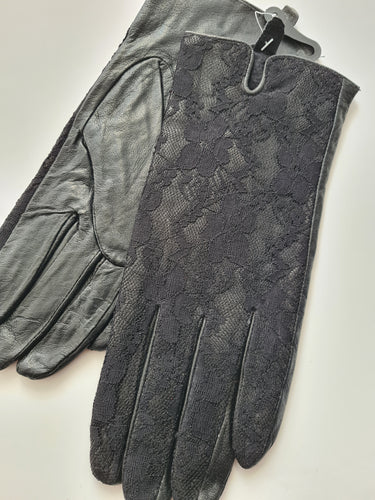 Leather lace gloves