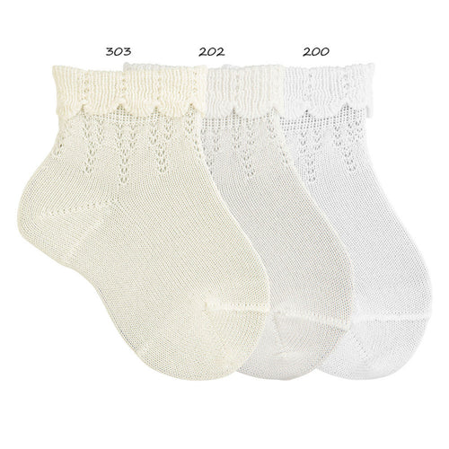 200 White - Ceremony sock with Fold Over Cuff