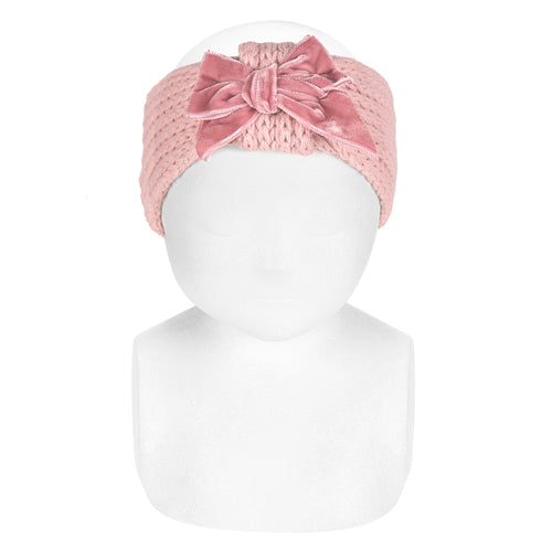 526 Pale Pink - Hair Turban with Velvet Bow