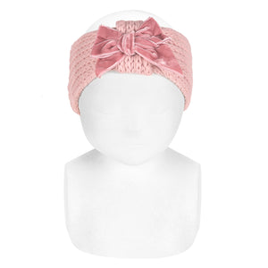 526 Pale Pink - Hair Turban with Velvet Bow