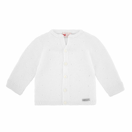 200 White - Links Stitch Cardigan