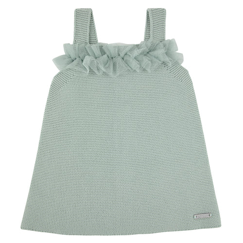 495 Sea Mist - Garter Stitch Tulle Dress