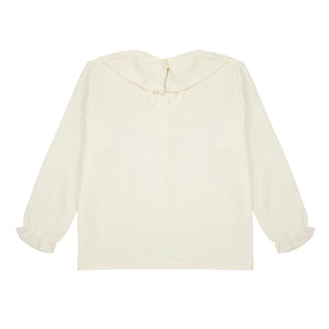 303 Beige (Cream) -  Blouse with large flounced collar