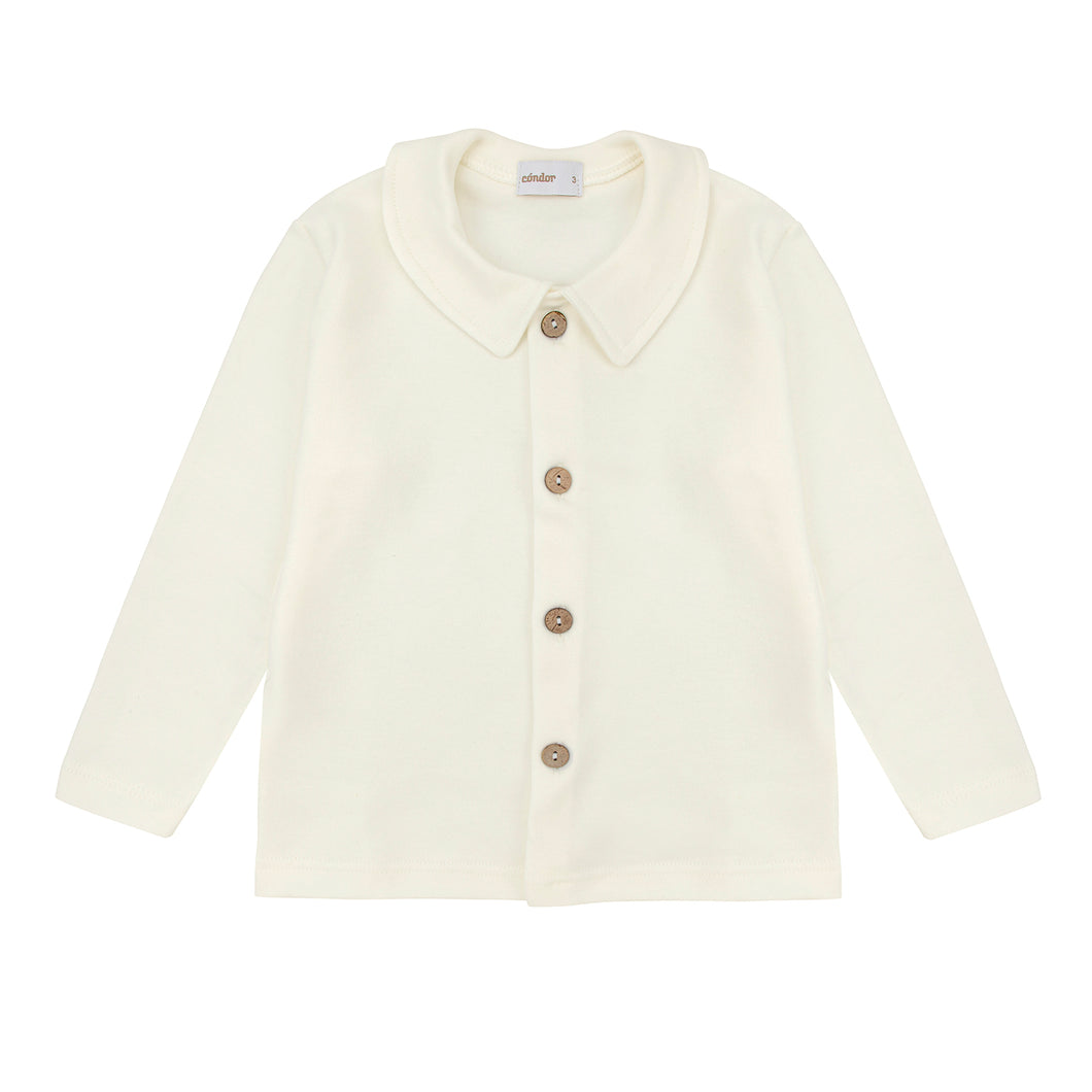 303 Beige (Cream) -  Button front shirt