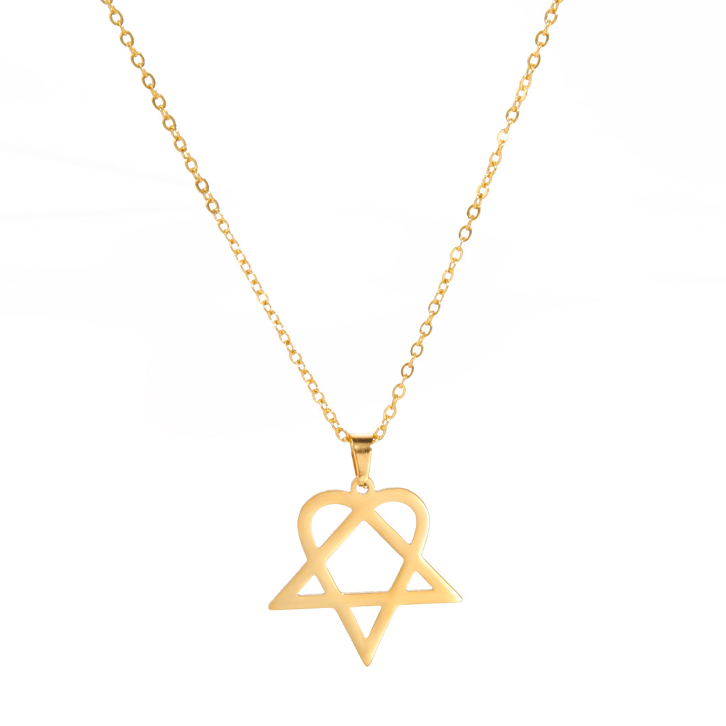 Magan David/Heart Necklace