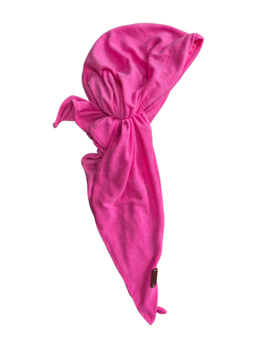Hot Pink Towelling  - Long-tail Pretied