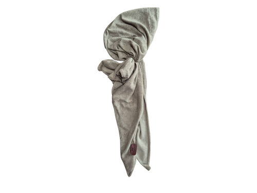 Olive Green Towelling  - Long-tail Pretied