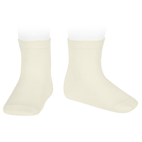 303 Beige (Cream)  Cotton Short Socks - Plain
