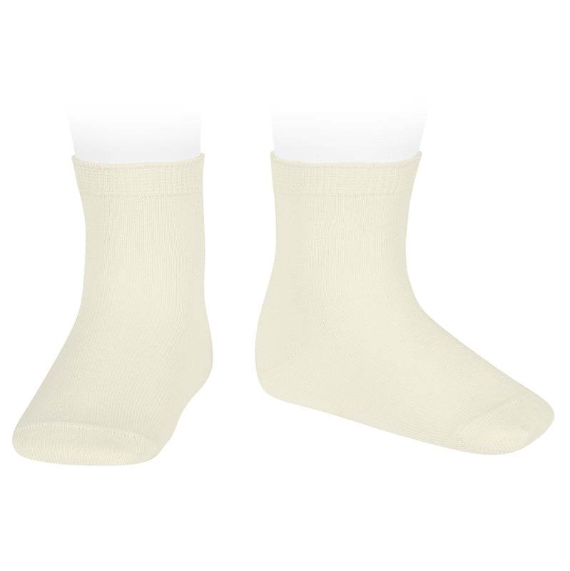 303 Beige (Cream)  Cotton Short Socks - Plain