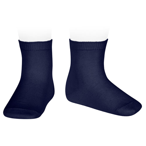 480 Navy  Cotton Short Socks - Plain