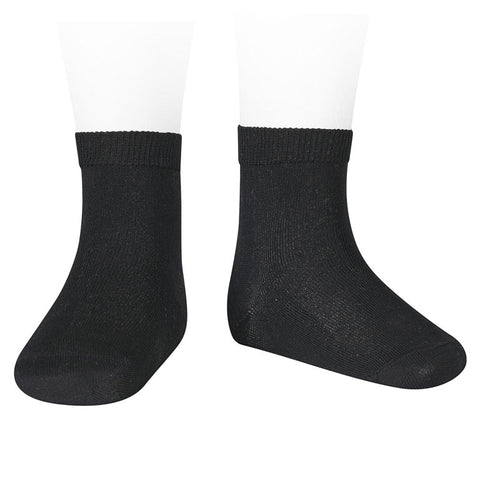 900 Black  Cotton Short Socks - Plain