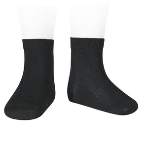 900 Black  Cotton Short Socks - Plain