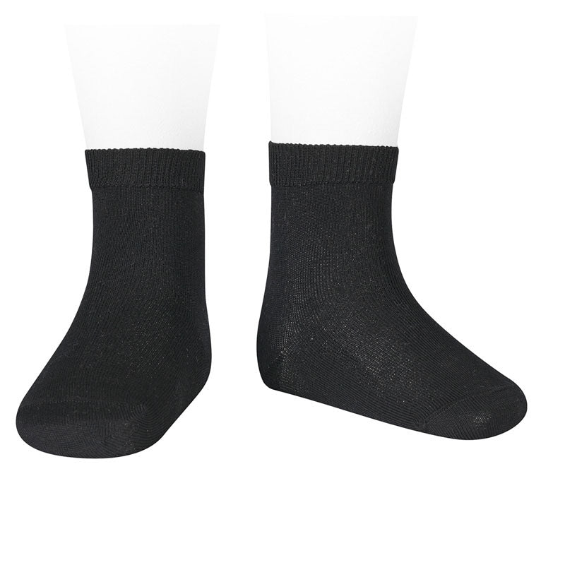 900 Black  Cotton Short Socks - Plain