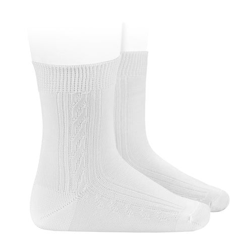 200 White Ceremony Socks Soft Touch with Side Pattern
