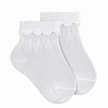Load image into Gallery viewer, 200 White - Ceremony sock with Fold Over Cuff