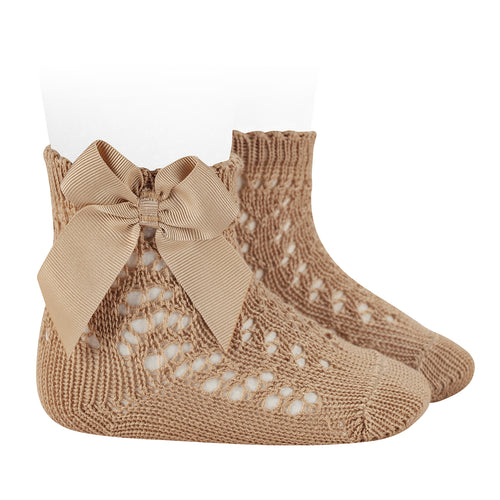 331 ropeOpenwork short socks with bow