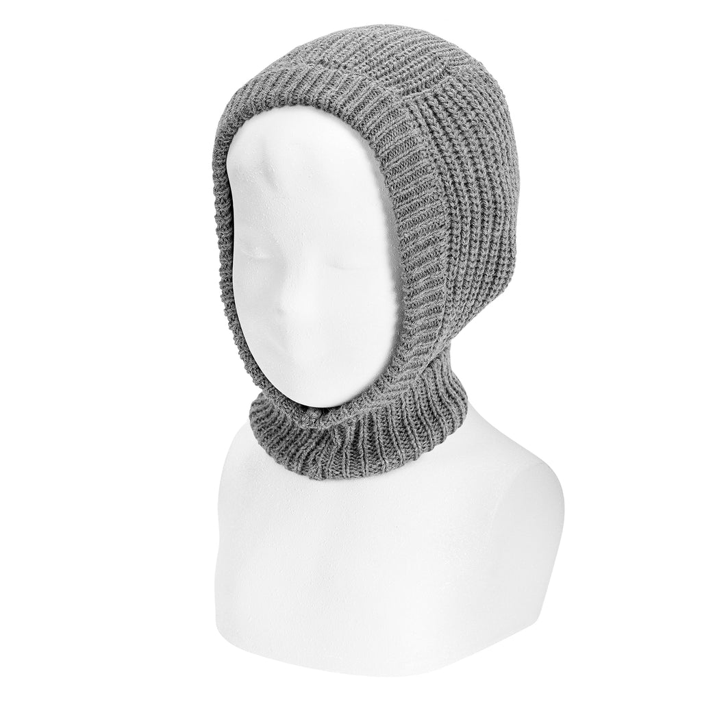 230 Light Grey - English Rib Stitch Balaclava