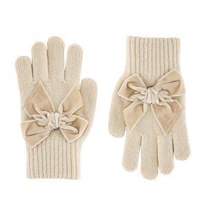 304 Linen - Gloves with Velvet Bow - Condor