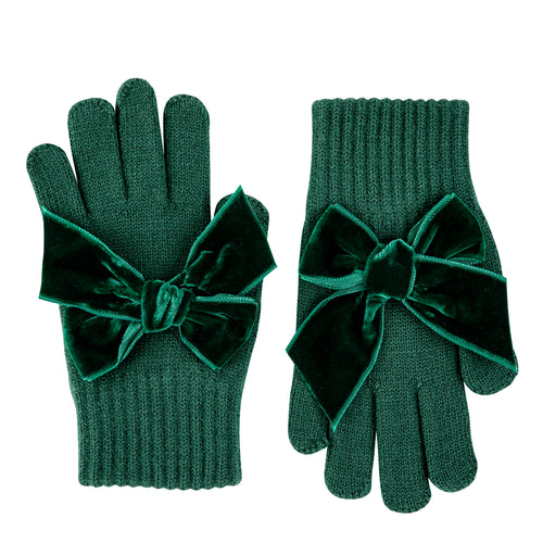 780 Bottle Green - Gloves with Velvet Bow - Condor