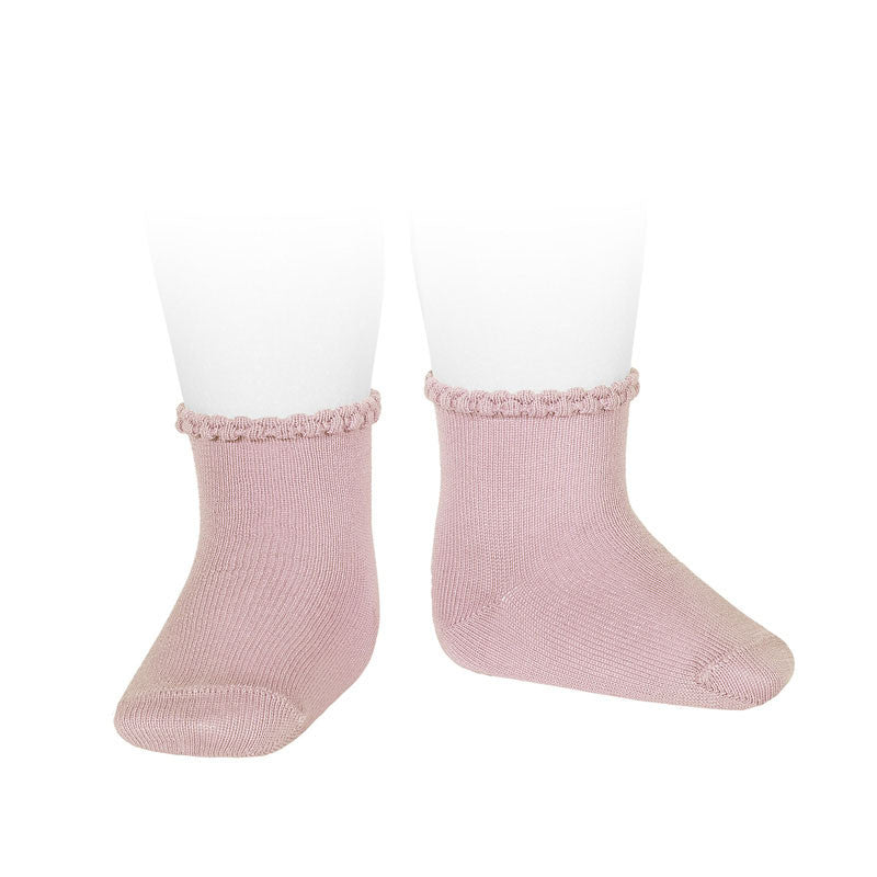 526 Pale Pink  - Short Sock Patterned Cuff