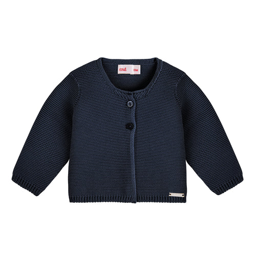 480 Navy - Garter Stitch Cardigan