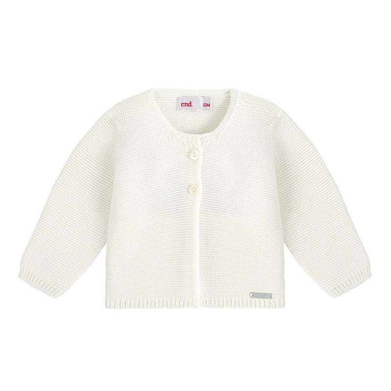 202 Cream (Off White) - Garter Stitch Cardigan