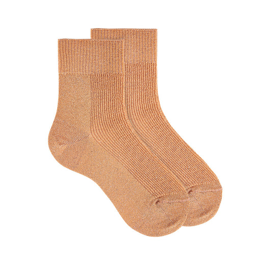 637  Rib Sock Metallic Yarn- Nectar