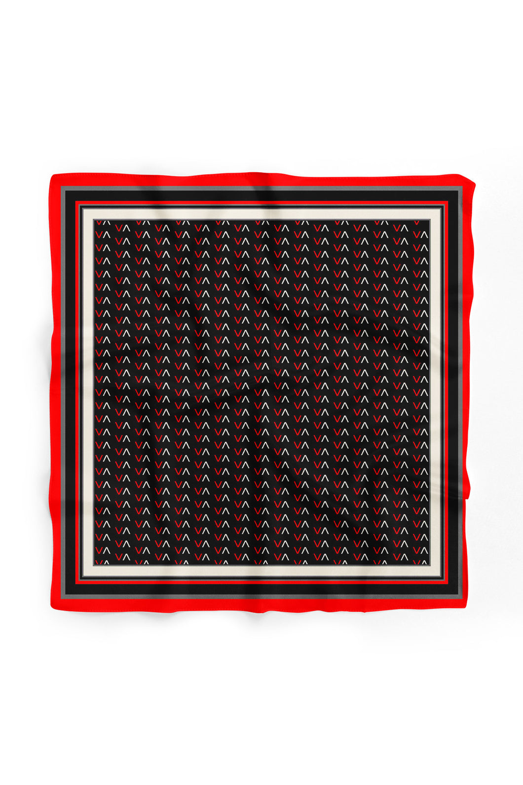 Custom Digital Printed - Turkish Cotton Square Scarf - Black V design