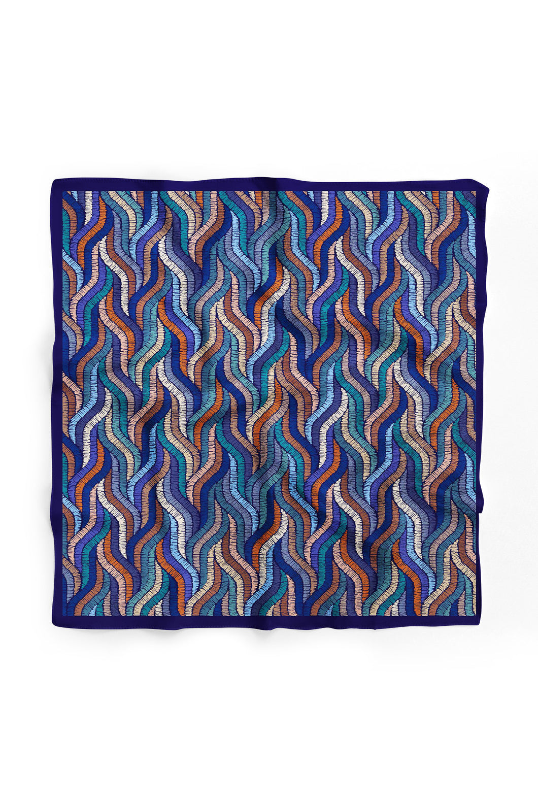 Custom Digital Printed - Turkish Cotton Square Scarf - Blue Roots