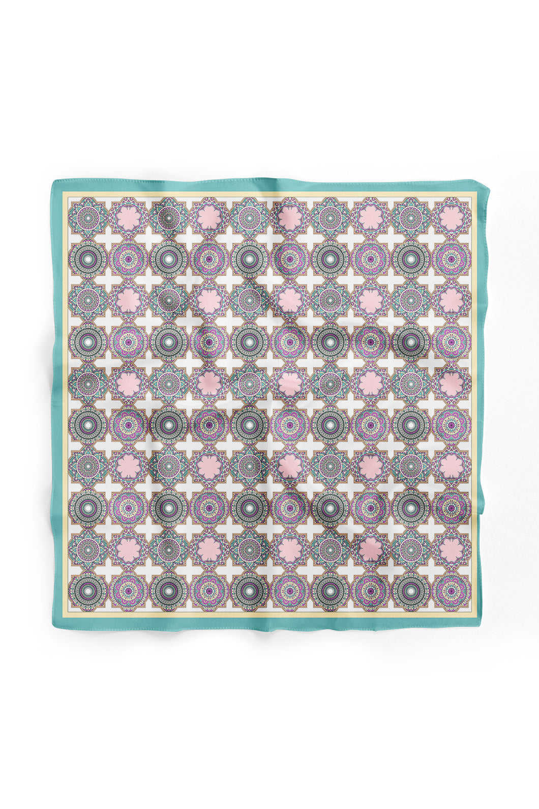 Custom Digital Printed - Turkish Cotton Square Scarf - Kaleidoscope