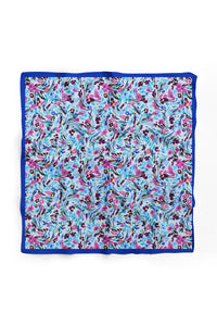 Custom Digital Printed - Turkish Cotton - Blue Floral Wave