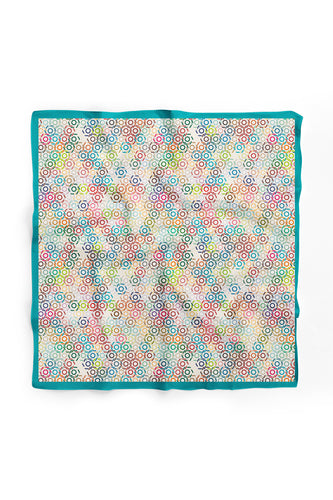Custom Digital Printed - Turkish Cotton Square Scarf - Rainbow Hexa
