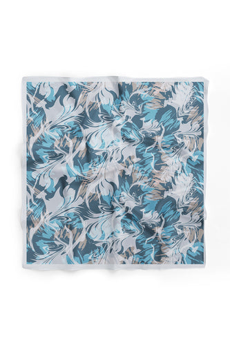 Custom Digital Printed - Turkish Cotton Square Scarf- Waterfall