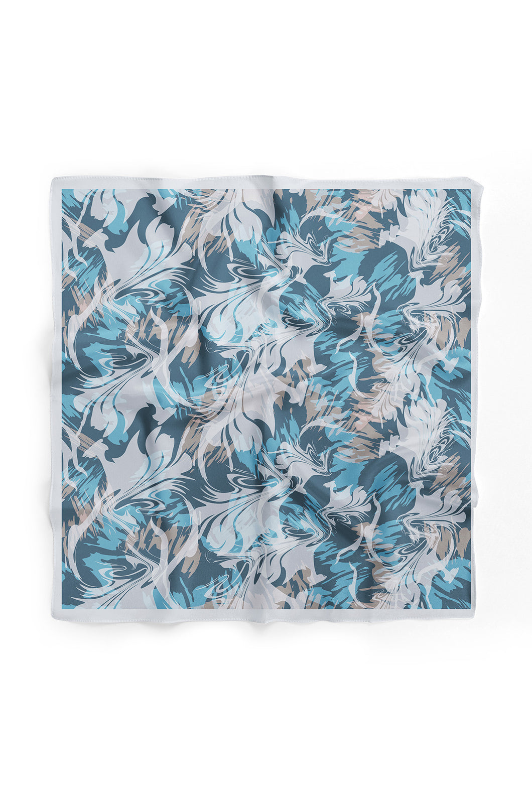 Custom Digital Printed - Turkish Cotton Square Scarf- Waterfall