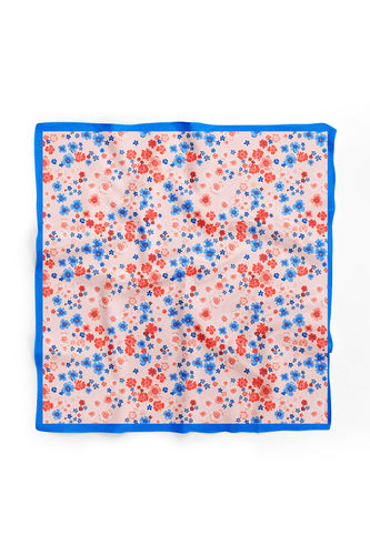 Custom Digital Printed - Turkish Cotton Square Scarf  Floral Scatter