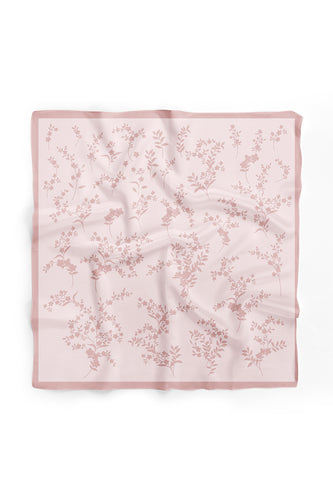 Custom Digital Printed - Turkish Cotton Square Scarf Quartz Foliage