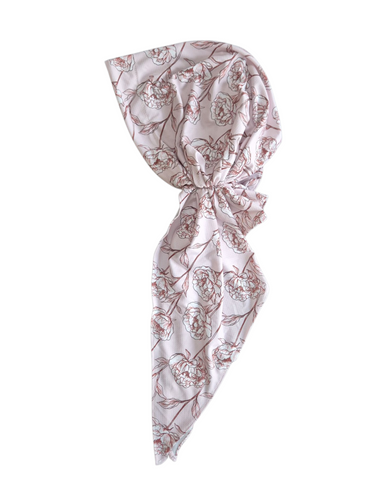 Peony Love - Custom Digital Printed - Dri Fit Long-tail Pretied