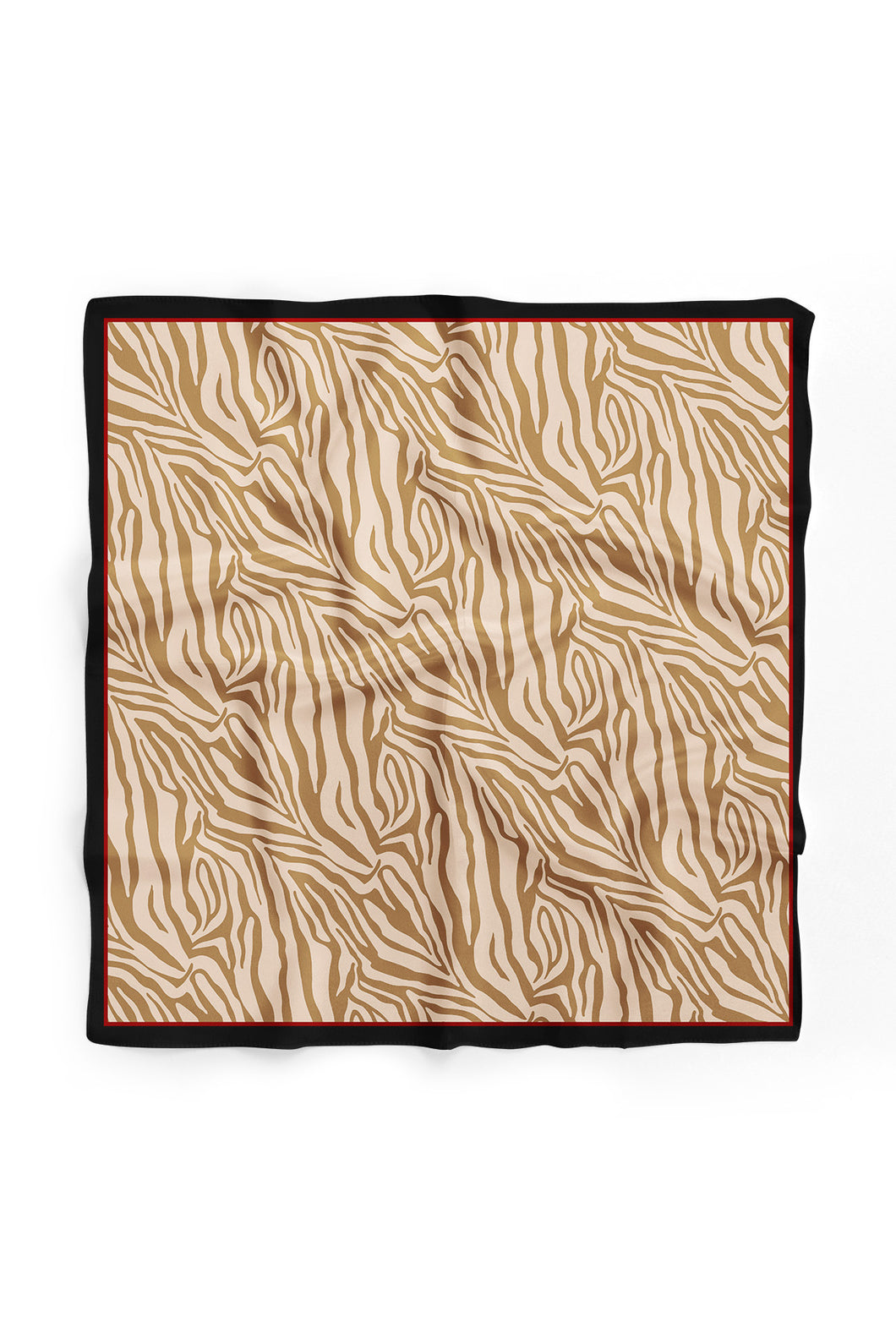 Custom Digital Printed - Turkish Cotton Square Scarf - Tan Zebra