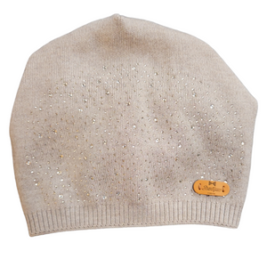 Wool Blend Full Front Crystal Beanie