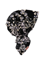 Load image into Gallery viewer, Devore Velvet Floral  - Short tail Pretied Bandanna