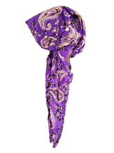 Load image into Gallery viewer, Devore Velvet Paisley  - Longtail Pretied Bandanna