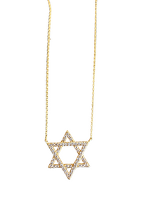 Star Of David Pendant Gold Dipped Chain Necklace