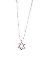 Load image into Gallery viewer, Star Of David Pendant Brushed Metal Necklace