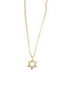Load image into Gallery viewer, Star Of David Pendant Brushed Metal Necklace