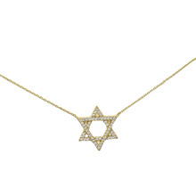 Load image into Gallery viewer, Star Of David Pendant Gold Dipped Chain Necklace