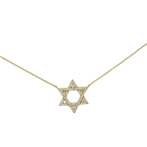 Star Of David Pendant Gold Dipped Chain Necklace