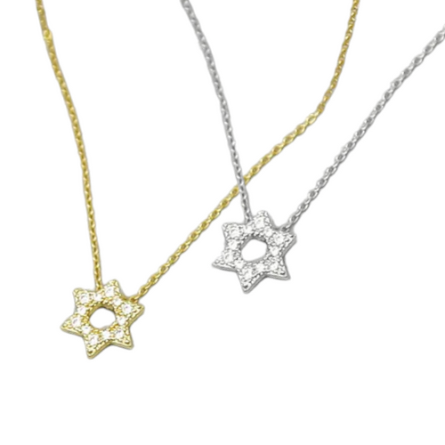 Pave Star Of David Pendant Gold Dipped