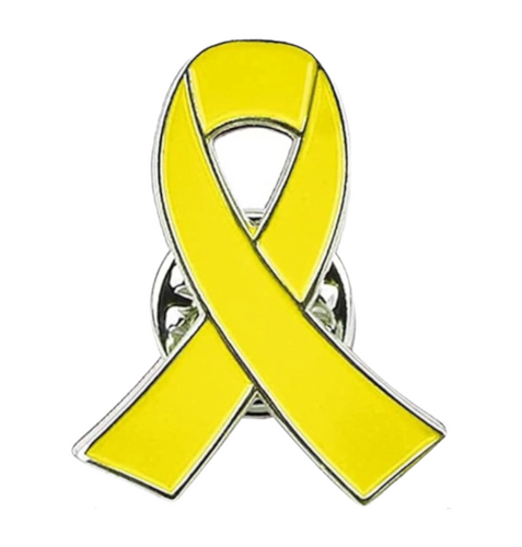 Enamel Yellow Ribbon Pin Badge
