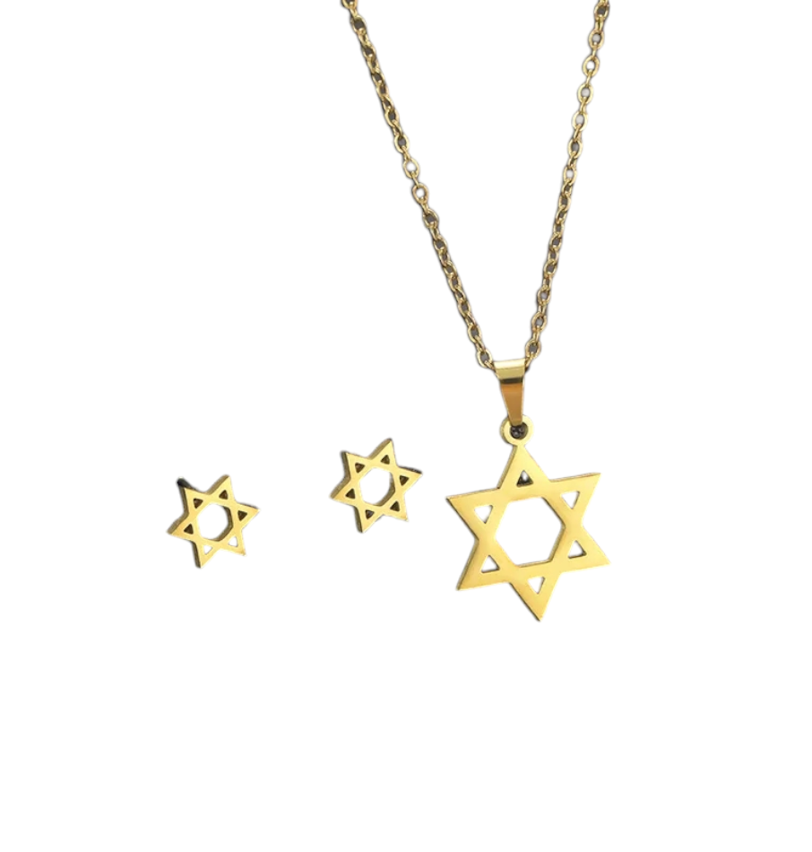 Star of David Necklace Set